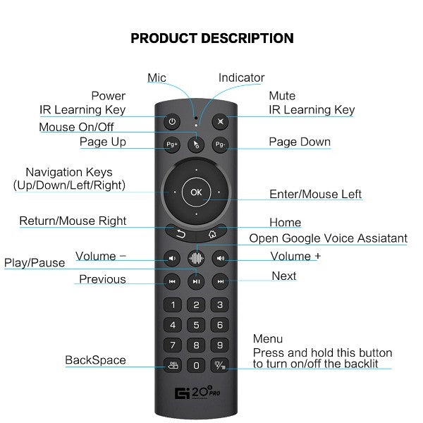 G20 Wireless Voice Gyroscope Remote Control