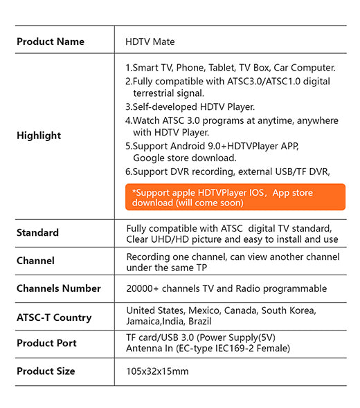 HDTV ATSC3.0 TV Stick