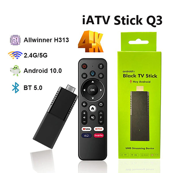 iATV Q3 4K Android 10 TV Stick