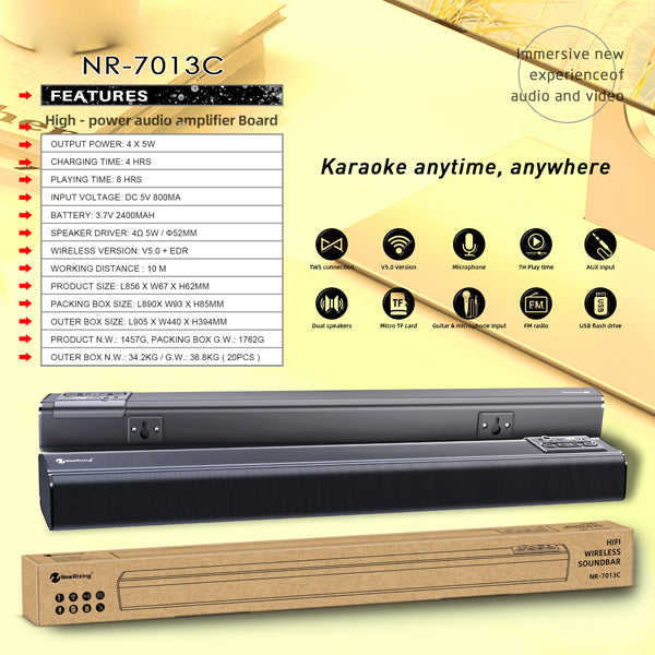 20W Wireless Soundbar